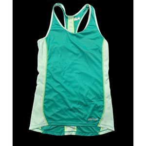Marmot Tank Top Women's Size Medium Green Racerback Athletic Shirt
